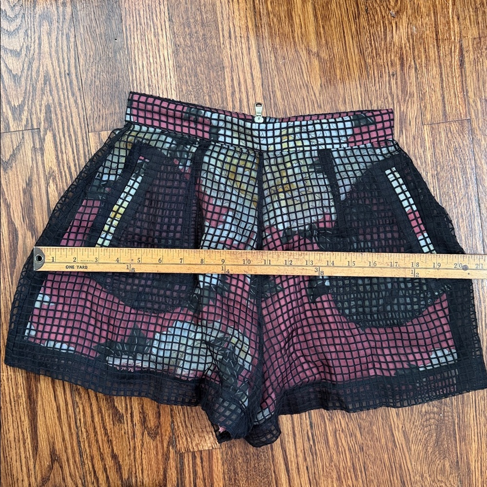 Fleur du Mal High Waist Mesh Overlay Shorts - Black Pink and Yellow - Picture 8 of 8